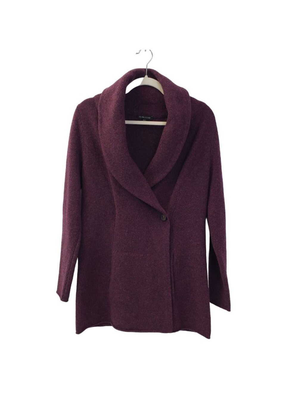Eileen Fisher Wool & Cashmere Blend Collared Wrap Sweater Size XS/S